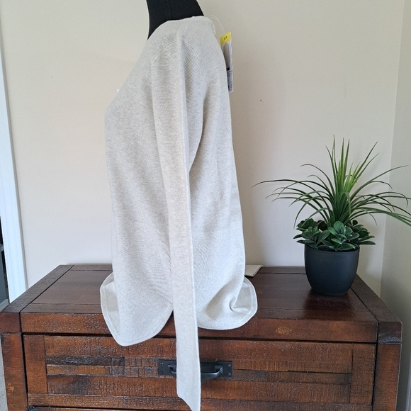 NWT Kersh Beige Long Sleeve Sweater Women's Small Knit Tunic Length - Picture 7 of 13